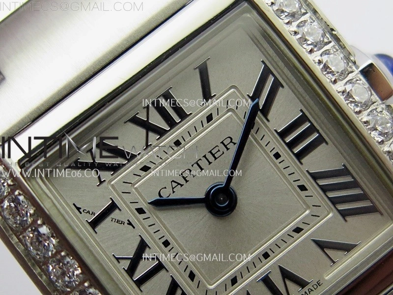 Tank Francaise Ladies 21.2mm Diamond Bezel SS 8848F 1:1 Best Edition Silver Dial on SS Bracelet Ronda Quartz V2